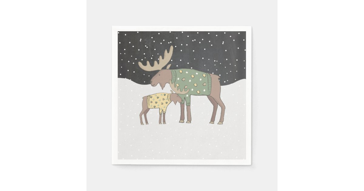 Winter Snow Shower Mama And Baby Moose Napkins Zazzle Com Winter Snow Shower Mama And Baby Moose Napkins Zazzle Com