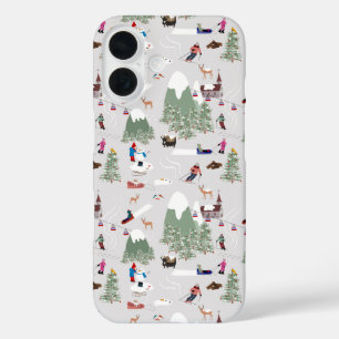 Winter Snow Skiing Mountain Ski Slopes Landscape iPhone 16 Case