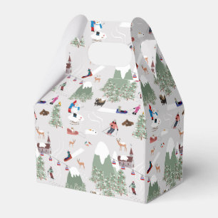 Winter Snow Skiing Mountain Ski Slopes Landscape Favor Boxes