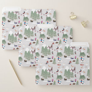 Winter Snow Skiing Mountain Ski Slopes Landscape File Folder