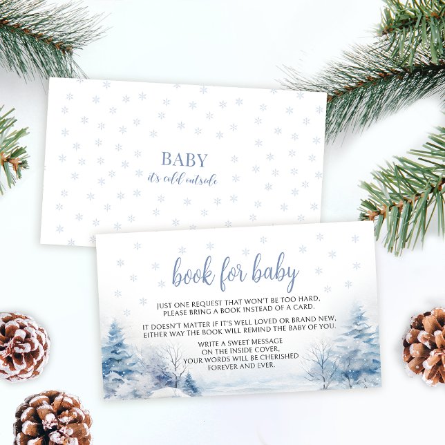 Winter snow snowflake book for baby shower  enclosure card (Creator Uploaded)