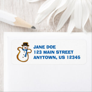 Winter Snow Snowman Hanukkah Christmas Holiday Label