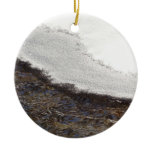 Winter Snow Stream Stripes Ceramic Ornament