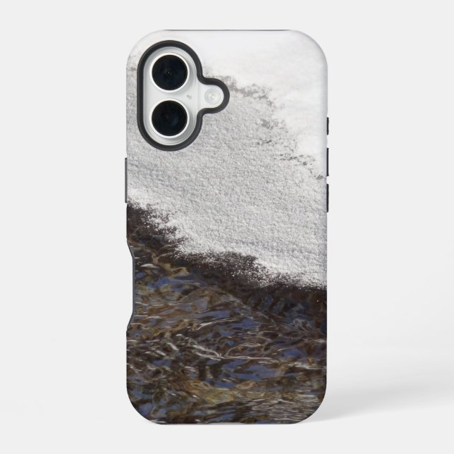 Winter Snow Stream Stripes Iphone Case (Back)