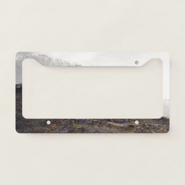 Winter Snow Stream Stripes License Plate Frame (Front)