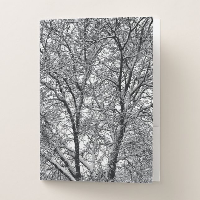 Winter Snow Tree Branches Photograph Pocket Folder (Front)