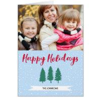 Winter Snow Trees Happy Holidays Photo Card