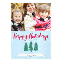 Winter Snow Trees Happy Holidays Photo Card