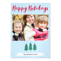 Winter Snow Trees Happy Holidays Vertical Photo Magnetic Card