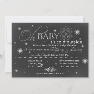 Winter Snow unisex Couple's Baby shower Invitation