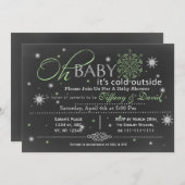 Winter Snow unisex Couple's Baby shower Invitation (Front/Back)