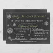Winter Snow unisex Couple's Baby shower Invitation (Front/Back)