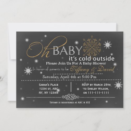 Winter Snow unisex Couples Baby shower Invitation