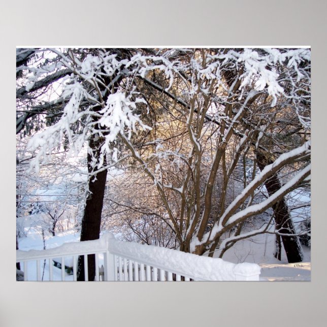 Winter Snow view from the Front Porch Poster (Front)