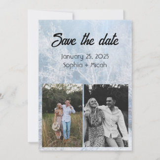 Winter Snow Wedding save-the-date template
