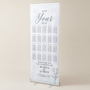 Winter Snow Wedding Vertical Retractable Banner
