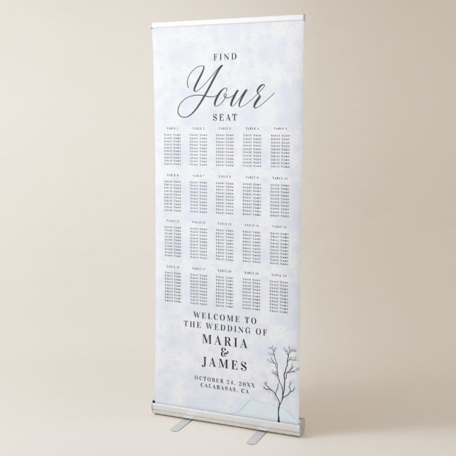 Winter Snow Wedding Vertical Retractable Banner (3/4)