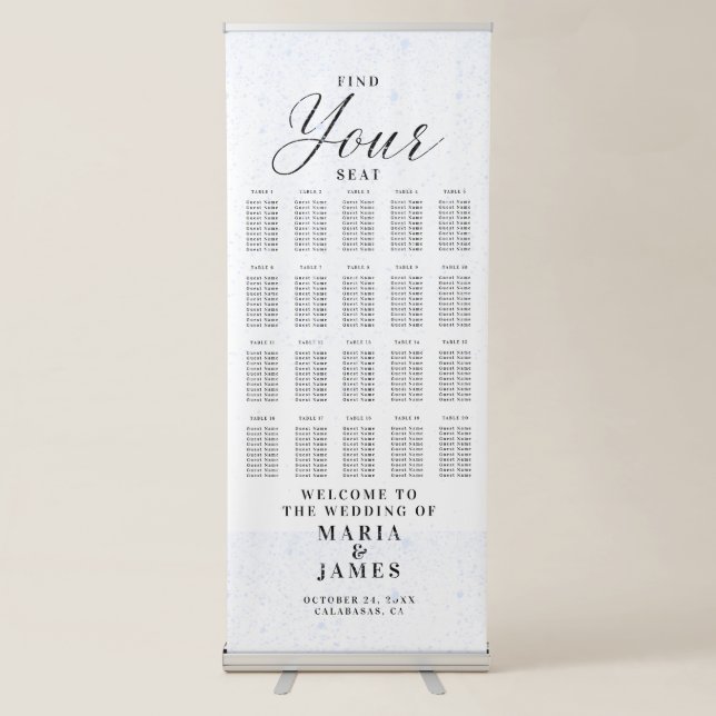 Winter Snow Wedding Vertical Retractable Banner (Front)