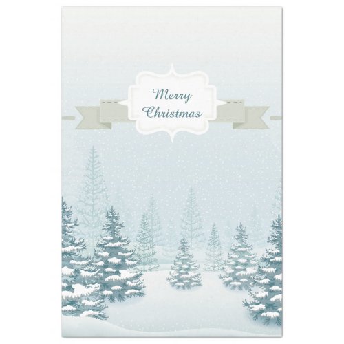 Winter Snow White Forest Landscape Christmas Tissue Paper