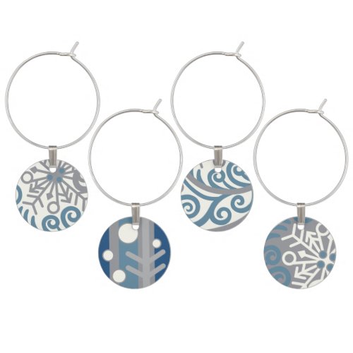 Winter Snow Wine Charms