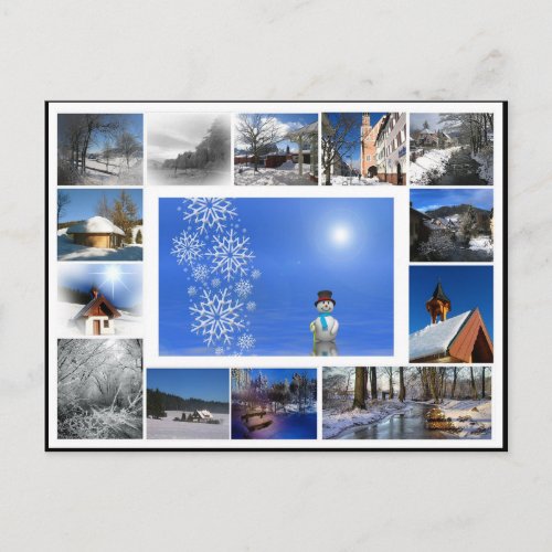 winter snow winter dream snowy white collage postcard