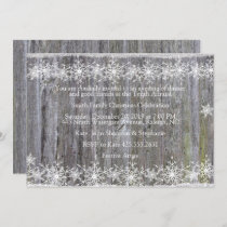 Winter Snow Wood Christmas Party Invitation