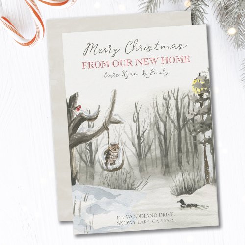 Winter Snow Woodland Nature Christmas Moving Announcement