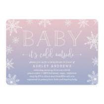 Winter Snowfall Baby Shower Invitation | Blush