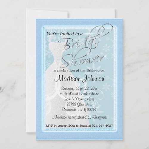 Winter Snowfall Bridal Shower Invitation