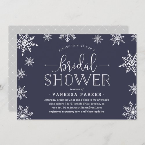 Winter Snowfall Bridal Shower Invitation