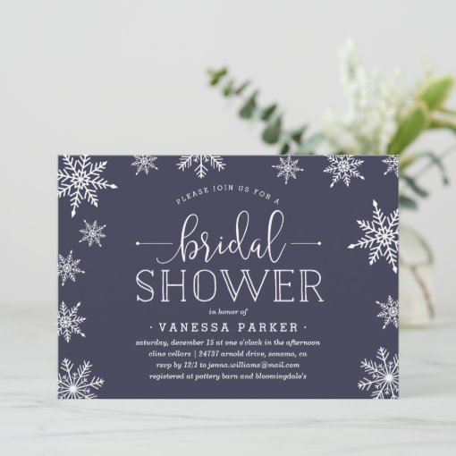 Winter Snowfall Bridal Shower Invitation Zazzle