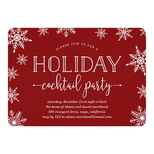 Winter Snowfall Holiday Cocktail Party Invitation | Zazzle.com
