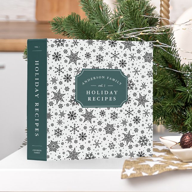 Winter Snowfall Holiday Recipe 3 Ring Binder (Creator Uploaded)