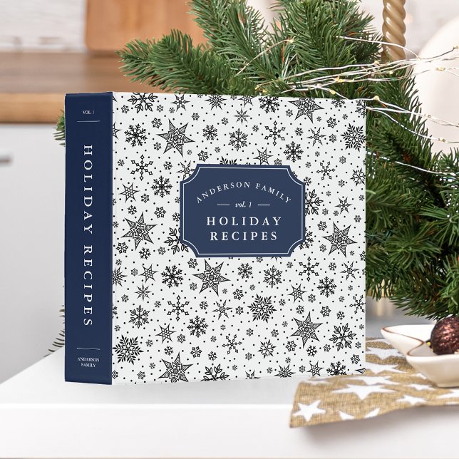 Winter Snowfall Holiday Recipe 3 Ring Binder (Creator Uploaded)