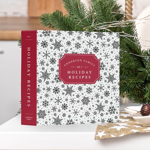 Winter Snowfall Holiday Recipe Binder