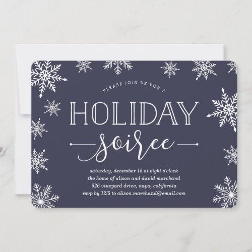 Winter Snowfall Holiday Soiree Invitation