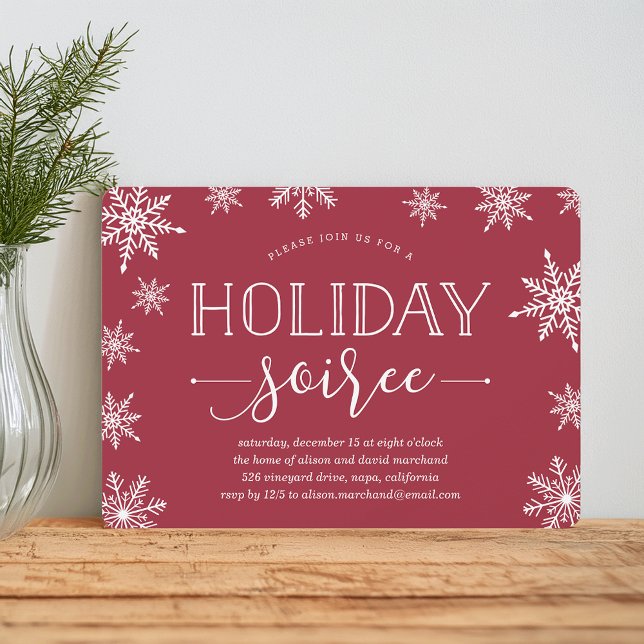Winter Snowfall Holiday Soiree Party Invitation (Creator Uploaded)