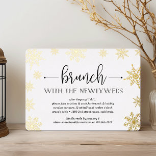 Winter Snowfall Post Wedding Brunch Foil Invitation