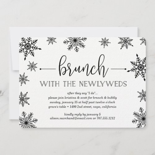 Winter Snowfall Post Wedding Brunch Invitation