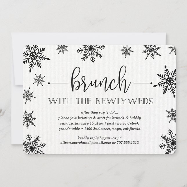Winter Snowfall Post Wedding Brunch Invitation (Front)