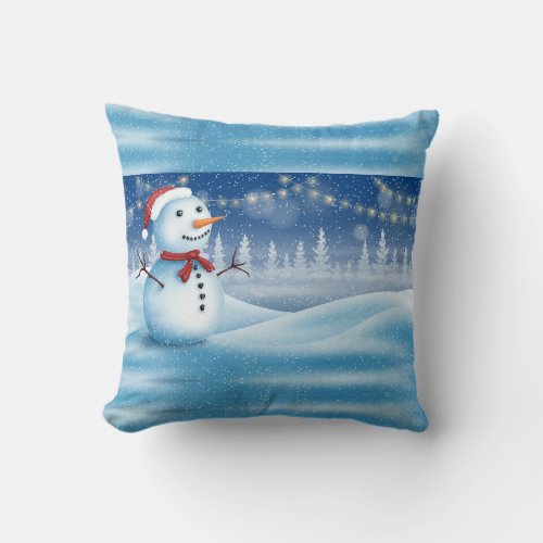 Winter Snowfall Throw Pillow