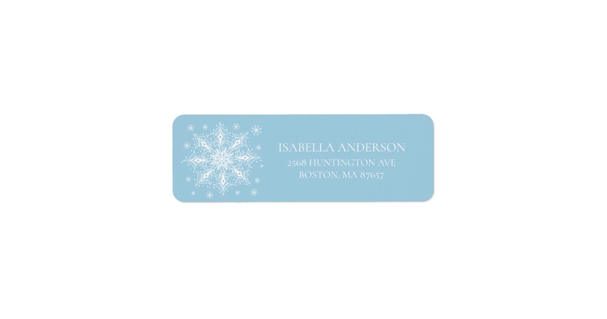 Winter snowflake address label zazzle