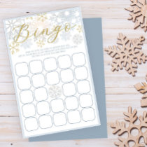 Winter Snowflake Baby Shower Bingo Game Card