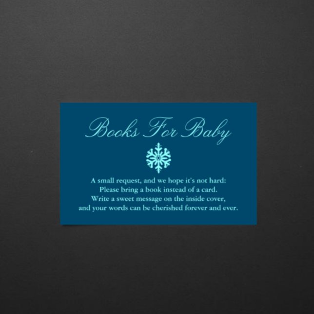 Winter Snowflake Baby Shower Books For Baby Card (Creator Uploaded)