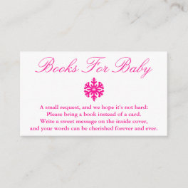 Winter Snowflake Baby Shower Books For Baby Card