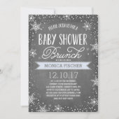 Winter Snowflake Baby Shower Brunch Chalkboard Invitation (Front)