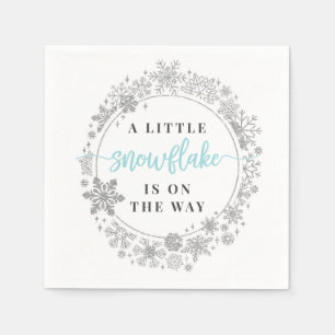 Winter Snowflake Baby Shower Cocktail Napkin