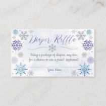 Winter Snowflake Baby Shower Diaper Raffle Card