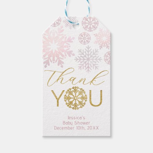 Winter Snowflake Baby Shower Favor Tags