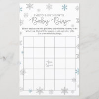 Winter Snowflake Baby Shower Game PRINTED